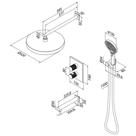 Душевая система для ванны с термостатом Iddis Duna DUNMGSTi68P, золото матовое - фото 16