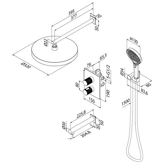 Душевая система для ванны с термостатом Iddis Duna DUNSBSTi68 - фото 18