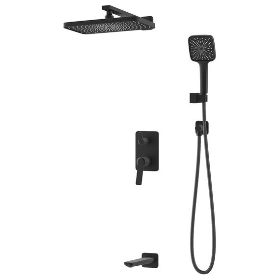 Душевая система для ванны Iddis Parker PARBL03i68P, чёрный матовый - фото 