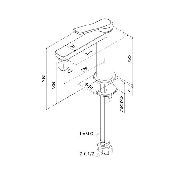 Смеситель для раковины Iddis Parker PARGM00i01, графит матовый - фото 5