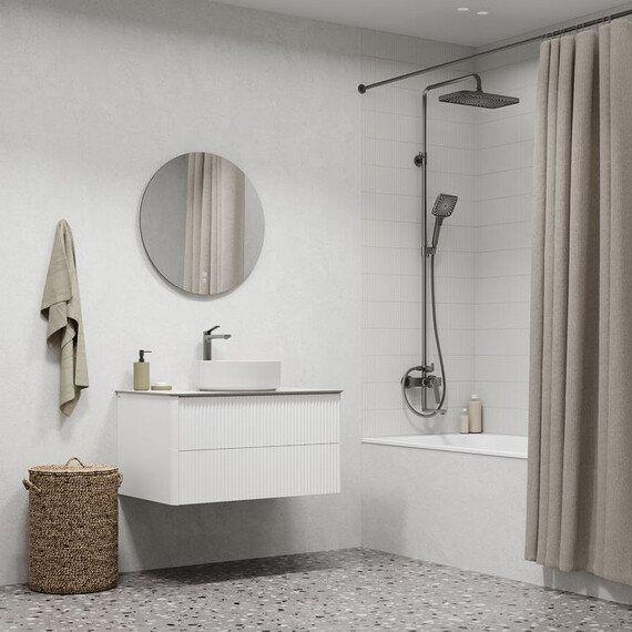 Смеситель для раковины высокий Iddis Parker PARGM01i01, графит матовый - фото 2