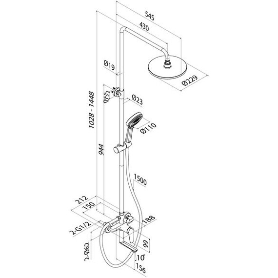 Душевая стойка Iddis Zodiac X ZDXSB3Fi06 - фото 21