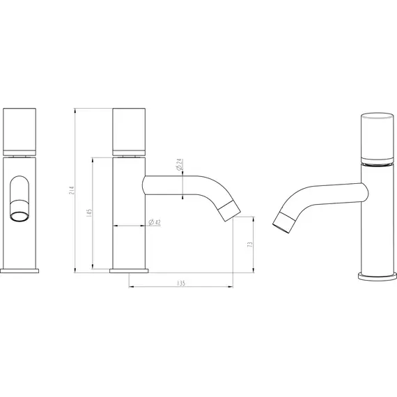 Смеситель для раковины Boheme Stick 121-CB, брашированная медь - фото 2