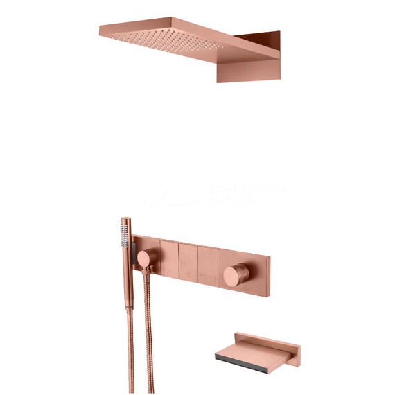 Душевая система для ванны Boheme Zodiac 132-2-CB (со скрытой частью) медь брашированная - фото 