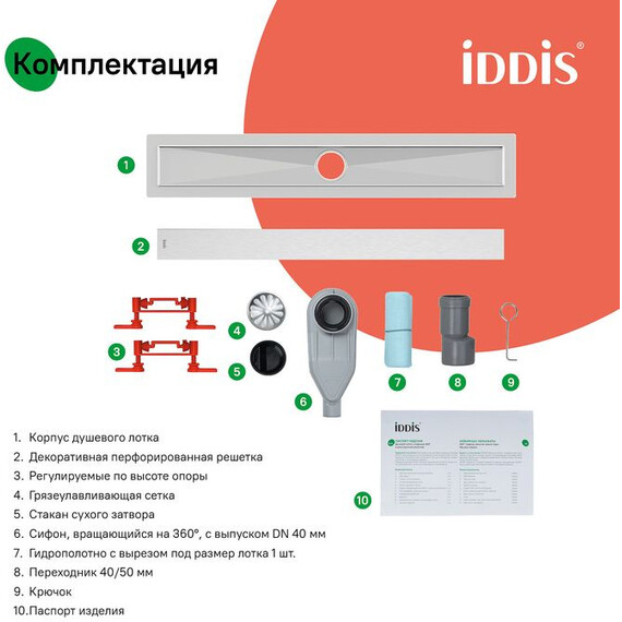 Трап Iddis Perfex 50 см 975B5SB00DZ (под плитку) - фото 15