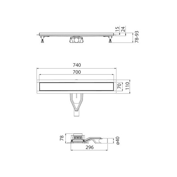 Трап Iddis Perfex 70 см 975B8SB00DZ (под плитку) - фото 16