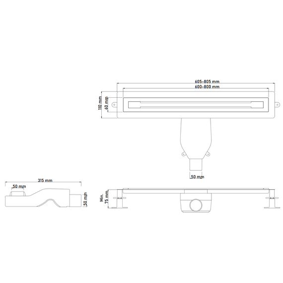 Трап Boheme Premium Trendy 60 см 983-60-GM, графит - фото 3