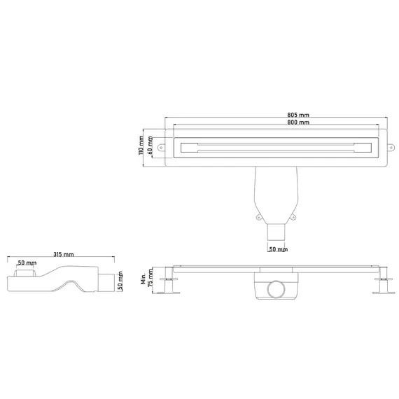 Трап Boheme Premium Trendy 80 см 983-80-BRB, бронза брашированная - фото 3