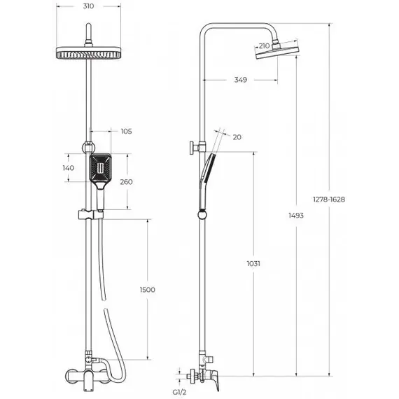 Душевая стойка BelBagno DUE-DOCM-CRM - фото 9
