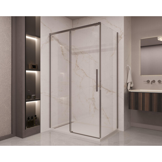 Душевое ограждение Vincea Stella 110x100 см VSR-1ST1011CLGM (стекло 8 мм) вороненая сталь/прозрачное - фото 2