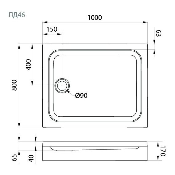 Поддон акриловый Тритон ПД46 100х80 см - фото 4