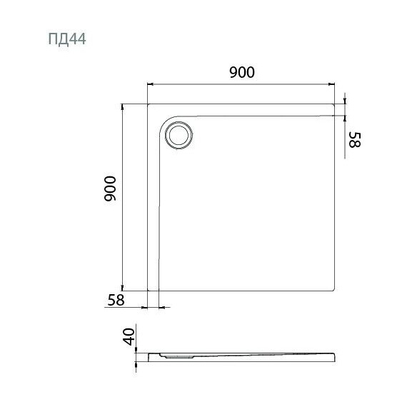 Поддон акриловый Тритон Слим 90х90 см квадратный - фото 5