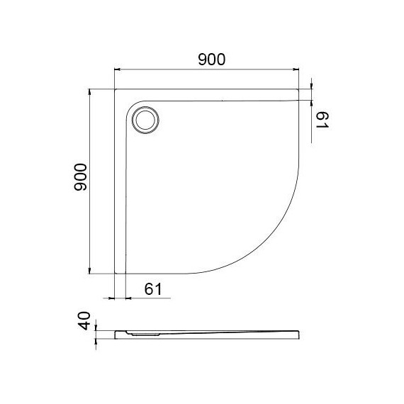 Поддон акриловый Тритон Слим 90х90 см полукруглый - фото 5