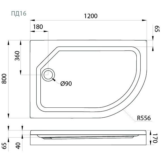 Поддон акриловый Тритон ПД16 L 120х80 см - фото 2