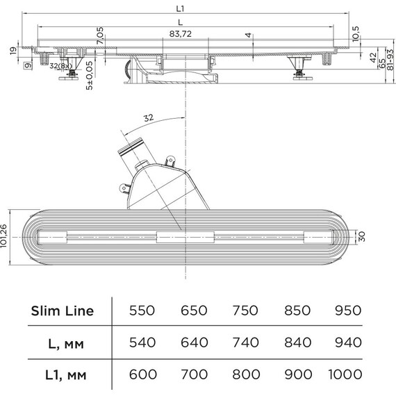 Трап Pestan (BETTOSERB) Confluo Slim Line 75 см 13100034, нержавеющая сталь - фото 5