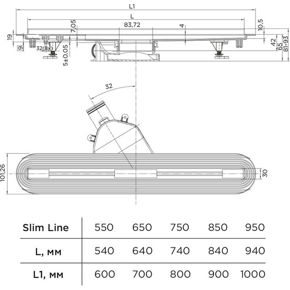 Трап Pestan (BETTOSERB) Confluo Slim Line 85 см 13100035, нержавеющая сталь - фото 5