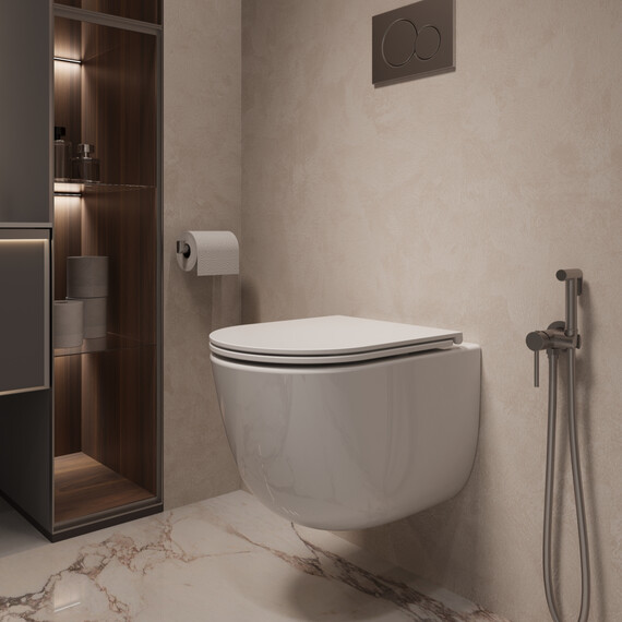 Унитаз подвесной безободковый Vincea Intero VT1-57TFS с ультратонкой крышкой микролифт (Система смыва торнадо) - фото 7