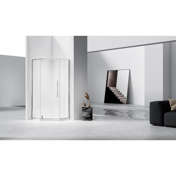 Душевое ограждение Vincea Slim-N 100x100 см VSP-4SN100CLBN, брашированный никель/прозрачное - фото 2