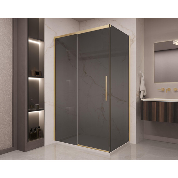 Душевое ограждение Vincea Stella 120x90 см VSR-1ST9012CGG (стекло 8 мм) брашированное золото/тонированное - фото 2