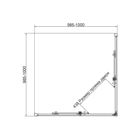 Душевое ограждение Vincea Slim 100x100 см VSS-4SL100CL (стекло 8 мм) хром/прозрачное - фото 4