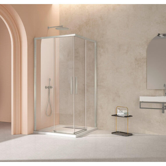 Душевое ограждение Vincea Slim 90x90 см VSS-4SL900CLBN (стекло 8 мм) брашированный никель/прозрачное - фото 2