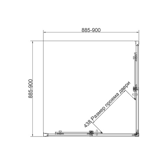 Душевое ограждение Vincea Slim 90x90 см VSS-4SL900CLB (стекло 8 мм) брашированное золото/прозрачное - фото 4