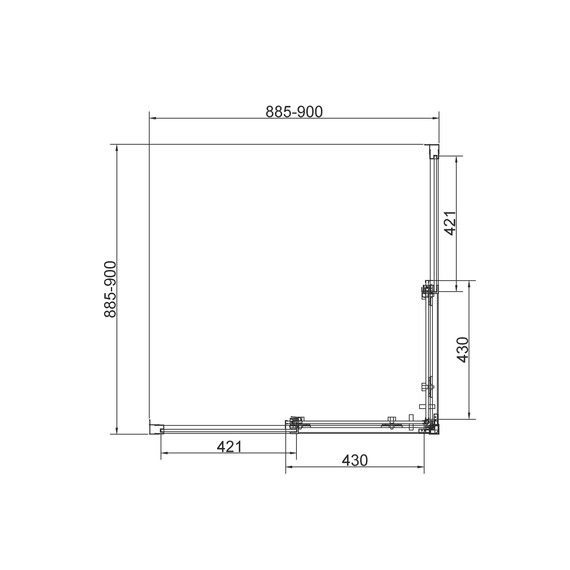 Душевое ограждение Vincea Slim 90x90 см VSS-4SL900CL (стекло 8 мм) хром/прозрачное - фото 3