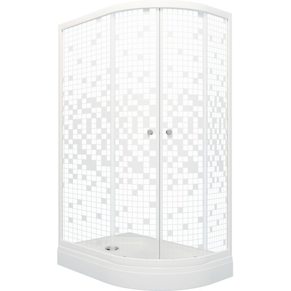 Душевое ограждение Triton Коралл 120x80 см L Щ0000061780, белый/мозаика - фото 
