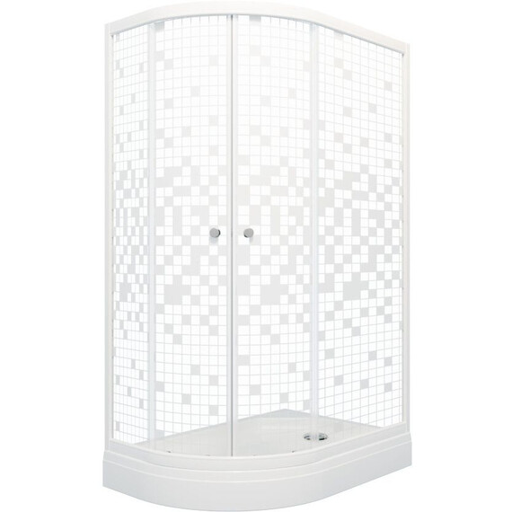 Душевое ограждение Triton Коралл 120x80 см R Щ0000061781, белый/мозаика - фото 