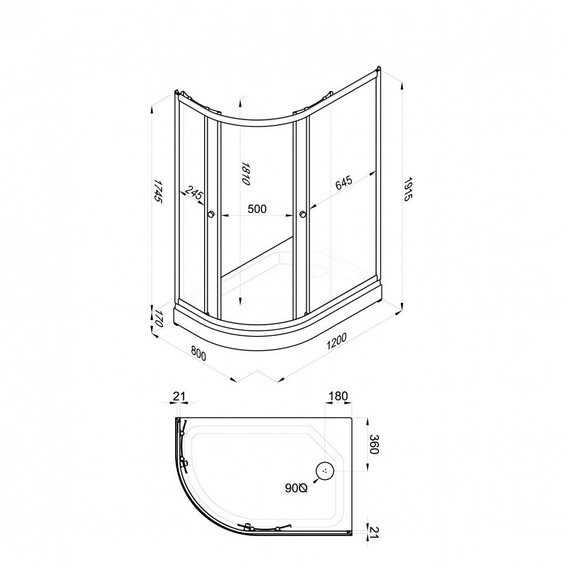 Душевое ограждение Triton Коралл 120x80 см R Щ0000061781, белый/мозаика - фото 7