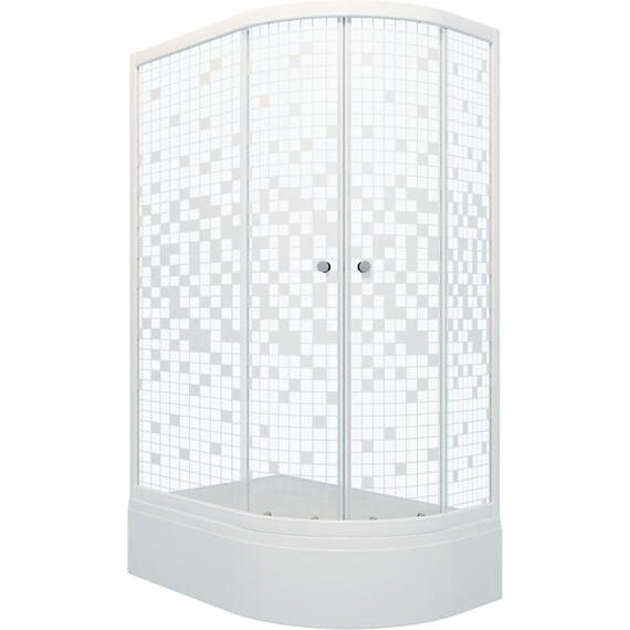 Душевое ограждение Triton Коралл 120x80 см L Щ0000061782, белый/мозаика - фото 