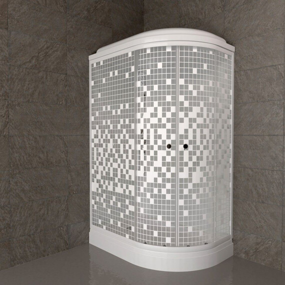 Душевая кабина Тритон Коралл 120x80 см L Щ0000061817, белый/мозаика - фото 3