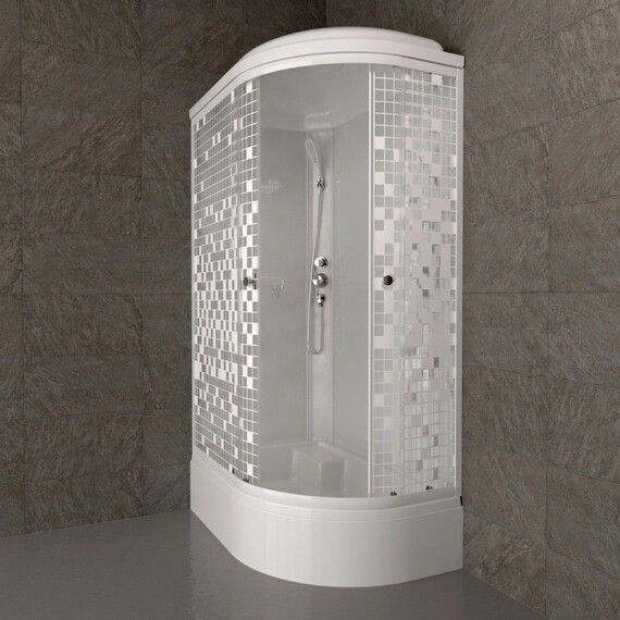 Душевая кабина Тритон Коралл 120x80 см L Щ0000061819, белый/мозаика - фото 5