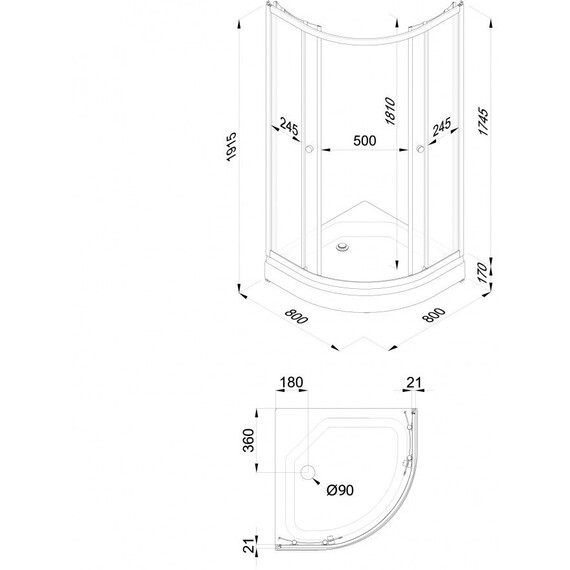 Душевое ограждение Triton Вельвет 80x80 см Щ0000064624, белый/матовое - фото 9