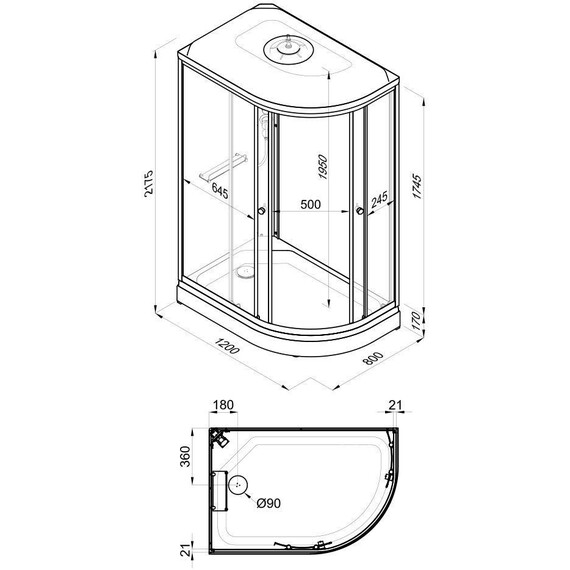 Душевая кабина Тритон Коралл 120x80 см L Щ0000068945, белый/матовое - фото 15