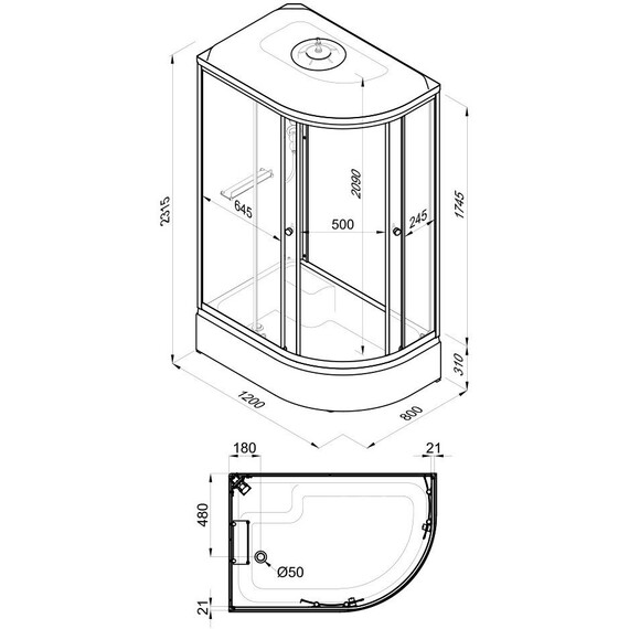 Душевая кабина Тритон Коралл 120x80 см L Щ0000068947, белый/узор - фото 17
