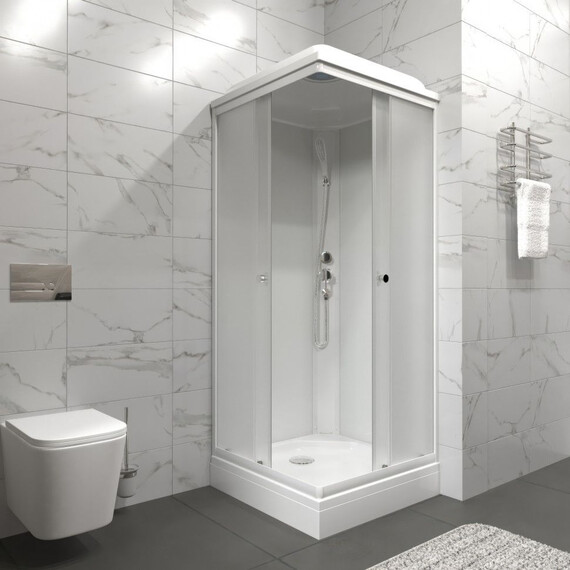 Душевая кабина Тритон Вельвет 80x80 см Щ0000071050, белый/матовое - фото 5