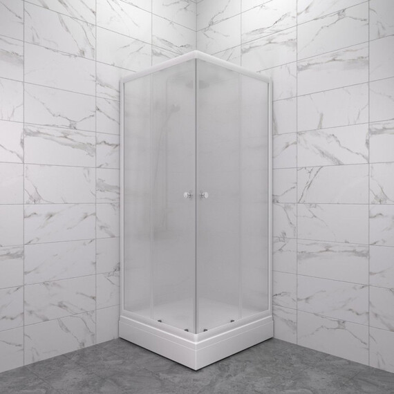 Душевое ограждение Triton Вельвет 80x80 см Щ0000071051, белый/матовое - фото 3