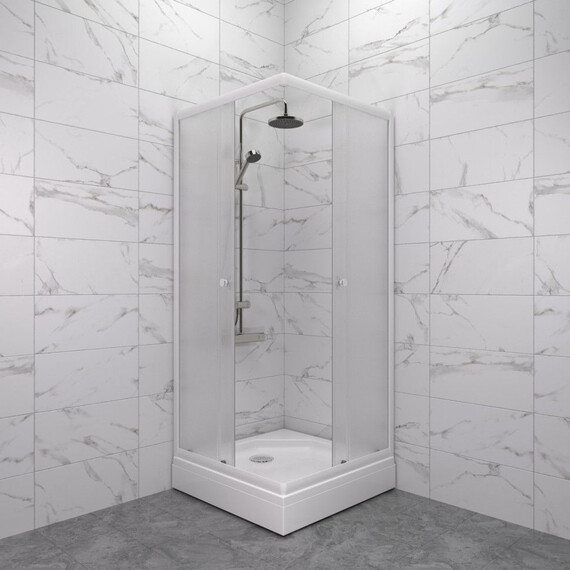 Душевое ограждение Triton Вельвет 80x80 см Щ0000071051, белый/матовое - фото 4