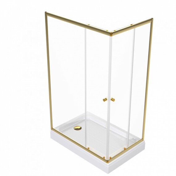 Душевое ограждение Triton Вента 120x80 см Щ0000073919, золото/прозрачное - фото 2