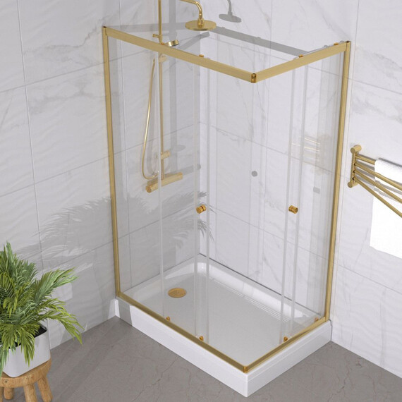Душевое ограждение Triton Вента 120x80 см Щ0000073919, золото/прозрачное - фото 4