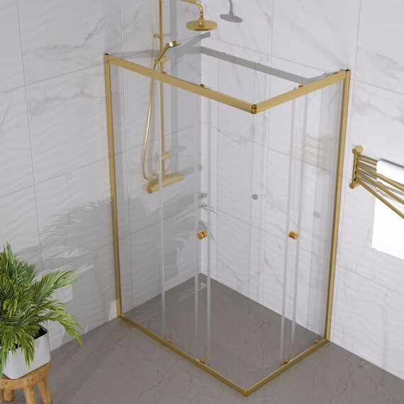 Душевое ограждение Triton Вента 120x80 см Щ0000073920, золото/прозрачное - фото 4