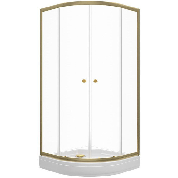 Душевое ограждение Triton Альфа 90x90 см Щ0000073921, золото/прозрачное - фото 