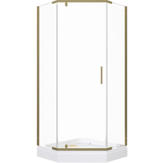 Душевое ограждение Triton Дека 100x100 см Щ0000073924, золото/прозрачное - фото 
