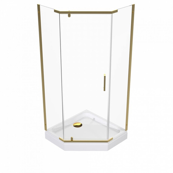 Душевое ограждение Triton Дека 100x100 см Щ0000073924, золото/прозрачное - фото 2