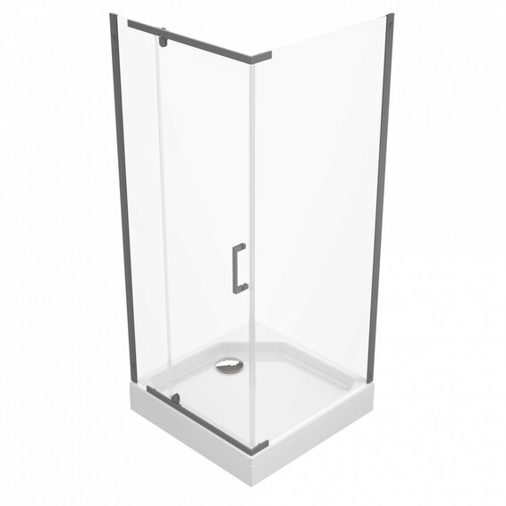 Душевое ограждение Triton Терра 90x90 см Щ0000073935, графит/прозрачное - фото 2