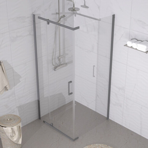 Душевое ограждение Triton Терра 90x90 см Щ0000073937, графит/прозрачное - фото 4