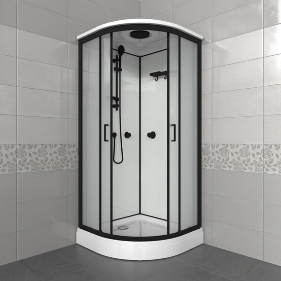 Душевая кабина Тритон Прайм 90x90 см Щ0000076117, чёрный/матовое - фото 4