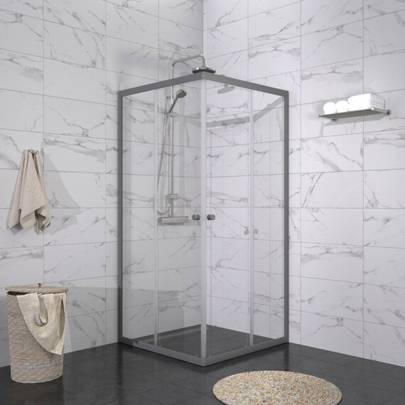 Душевое ограждение Triton Вента 90x90 см Щ0000076258, графит/прозрачное - фото 4