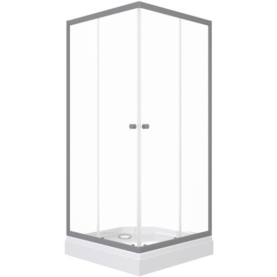 Душевое ограждение Triton Вента 100x100 см Щ0000079307, графит/прозрачное - фото 2